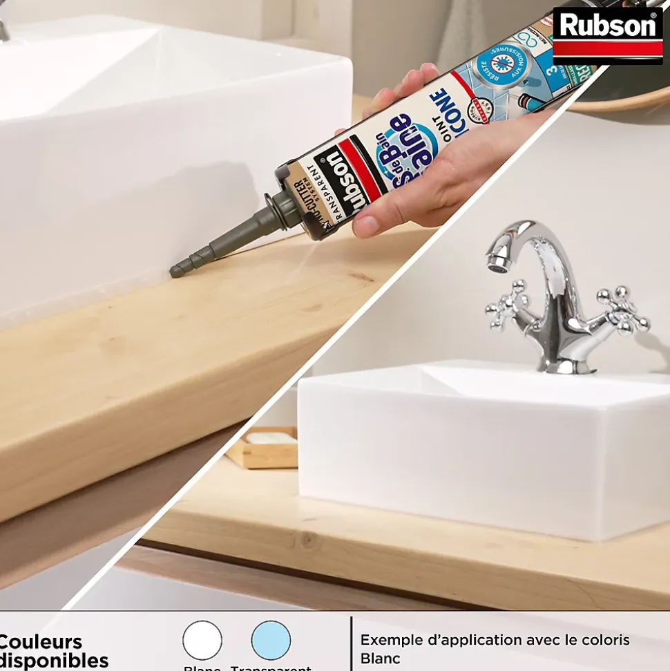 Mastic sanitaire transparent Salle de bain Saine Rubson 280 ml