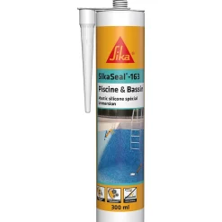 Mastic silicone spécial immersion blanc SikaSeal 163 Piscine et bassin 300mL Sika