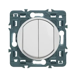 Mécanisme double poussoir Legrand Céliane 6A blanc
