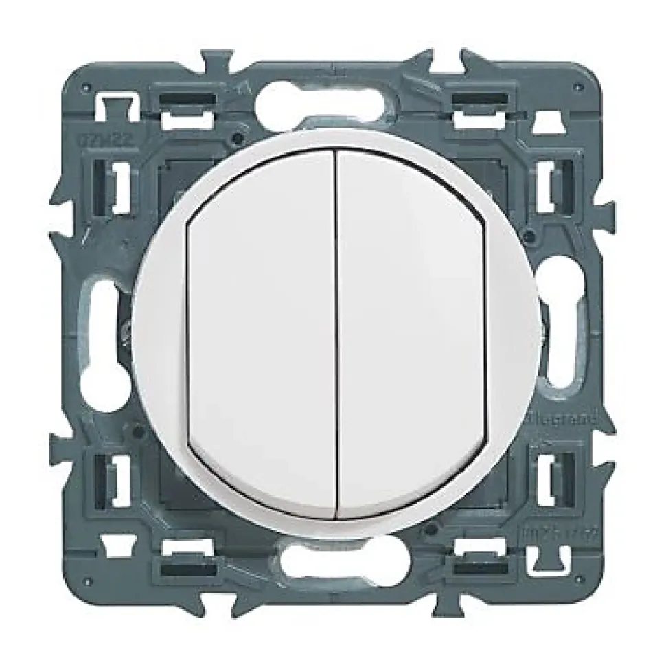 Mécanisme double poussoir Legrand Céliane 6A blanc