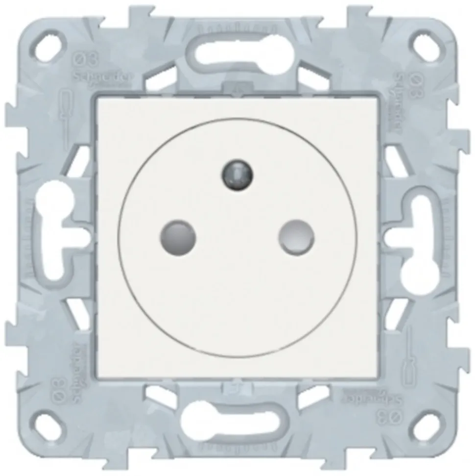 Mécanisme prise avec terre affleurante Schneider Electric Unica Déco blanc
