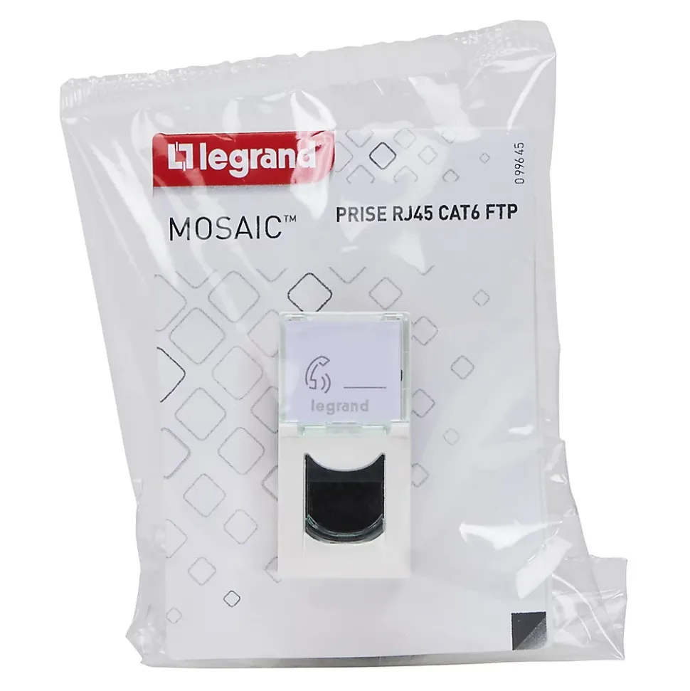 Mécanisme prise RJ45 cat6 1 module Legrand Mosaïc