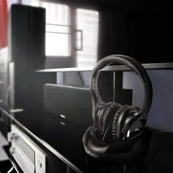 Meliconi - Casque TV analogique et numérique HP600 Pro - sans fil avec station d'accueil - Noir - Autonomie 8h - Portée 100m