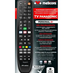 Meliconi - Télécommande de remplacement PERSONAL 5+ pour TV Panasonic - 100% fonctions d'origine - Boutons Netflix, Youtube, Prime