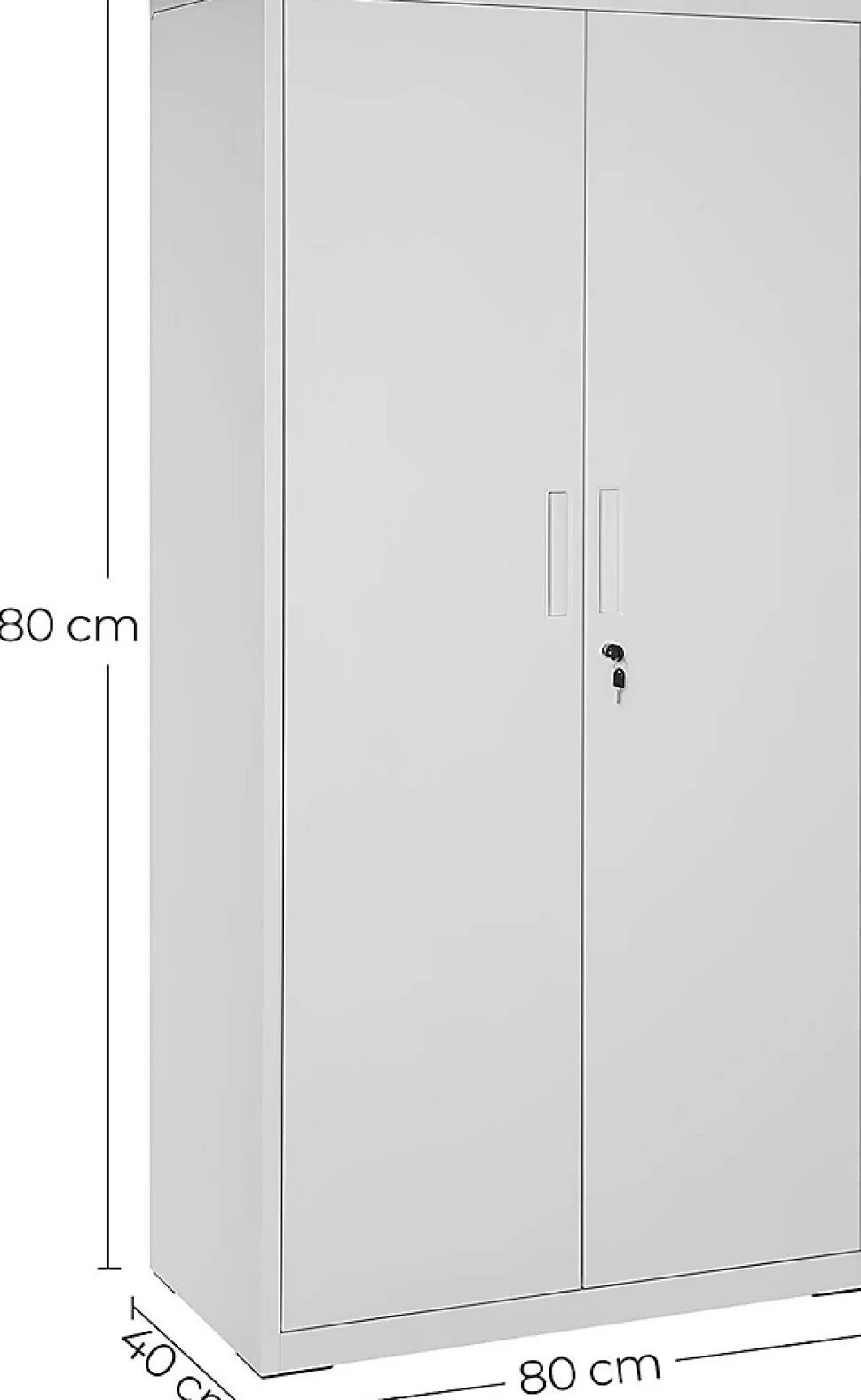Meuble de Rangement Bureau, en Acier, Placard, avec 5 Étagères, Doubles Portes, Serrure, Armoire à Outils, Étagères Réglables
