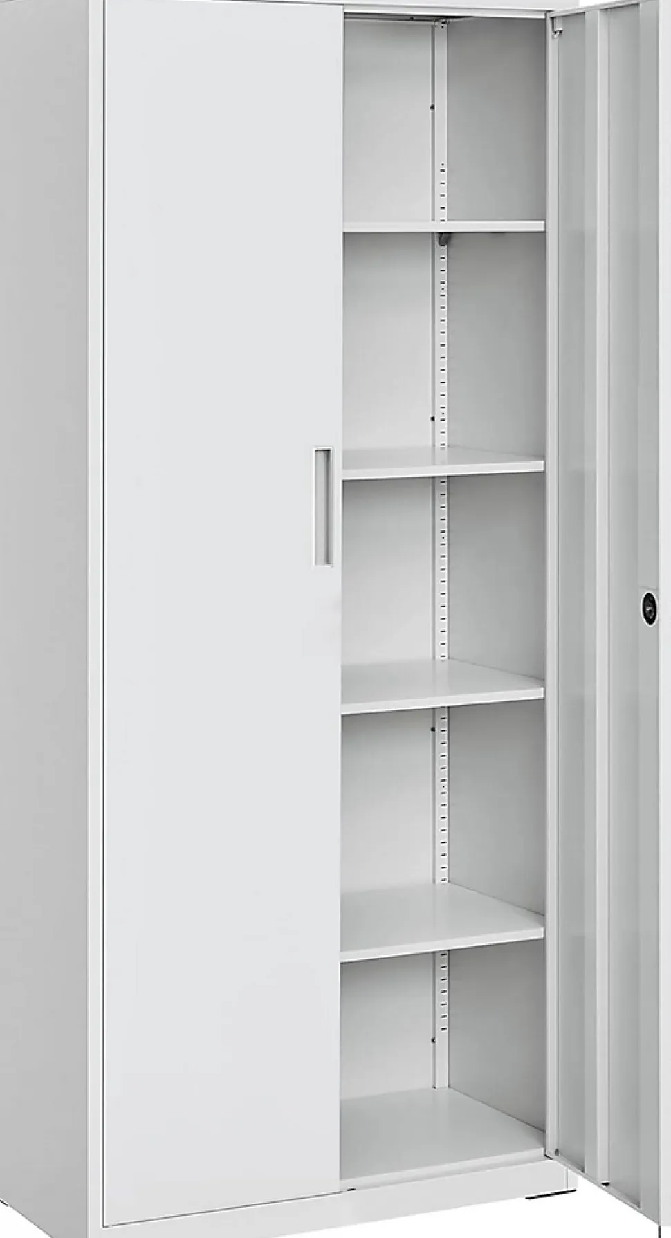 Meuble de Rangement Bureau, en Acier, Placard, avec 5 Étagères, Doubles Portes, Serrure, Armoire à Outils, Étagères Réglables