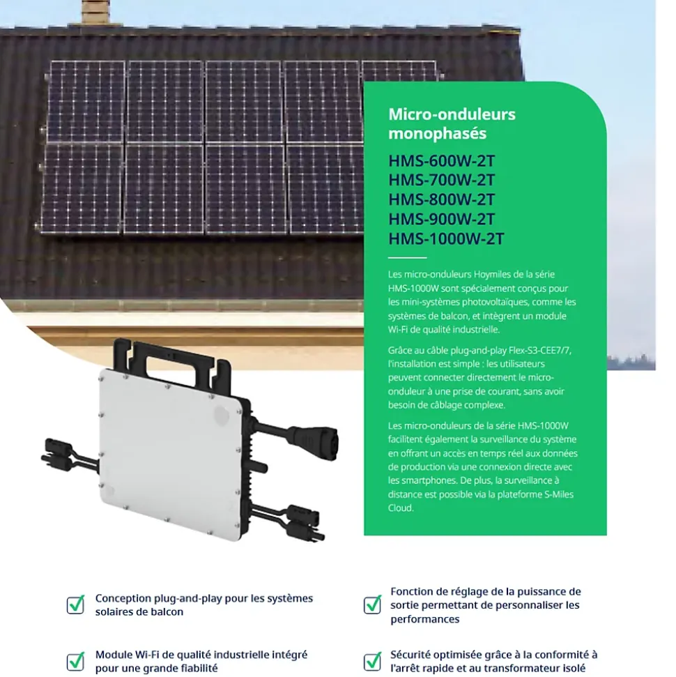 Micro-onduleur 1000W Wifi Hoymiles