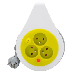 Mini enrouleur design 3 prises 2P+T - 7m - Vert - Zenitech