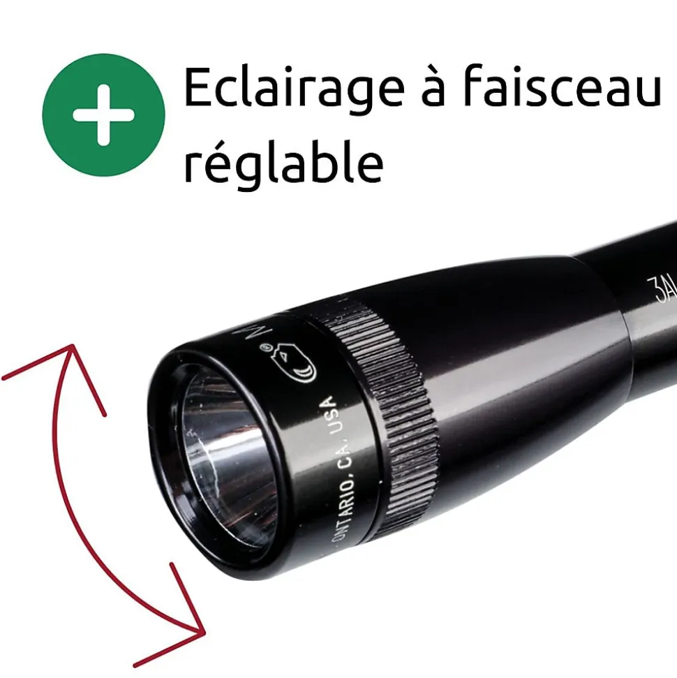 Mini Maglite Lampe torche LED 2x piles AAA - Noir