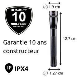 Mini Maglite Lampe torche LED 2x piles AAA - Noir
