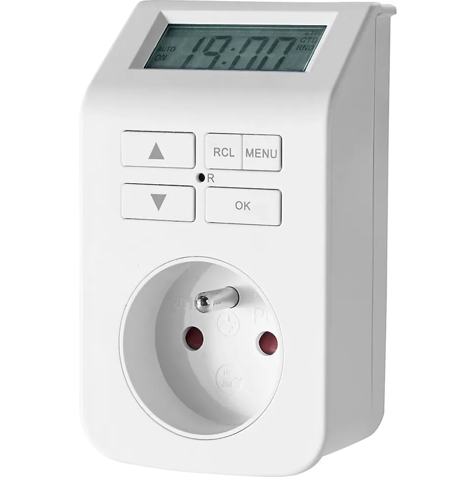 Minuterie digitale intérieure à programmation hebdomadaire blanc