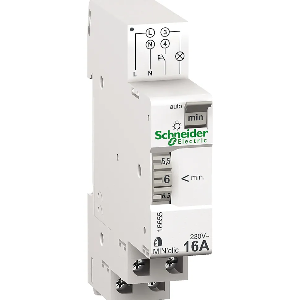 Minuterie MIN'clic minuterie 1 à 7 min 16A 230V Schneider Electric Resi9