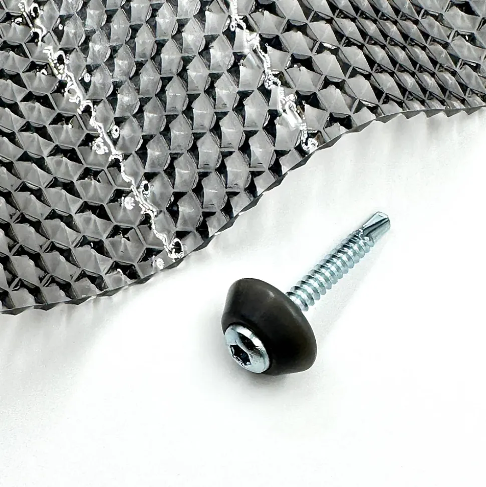 MK PC DIAMONDS vis galvanisées M5 x 40 mm pour métal avec rondelle d'étanchéité grise, pour revêtement en polycarbonate, 50 pièces