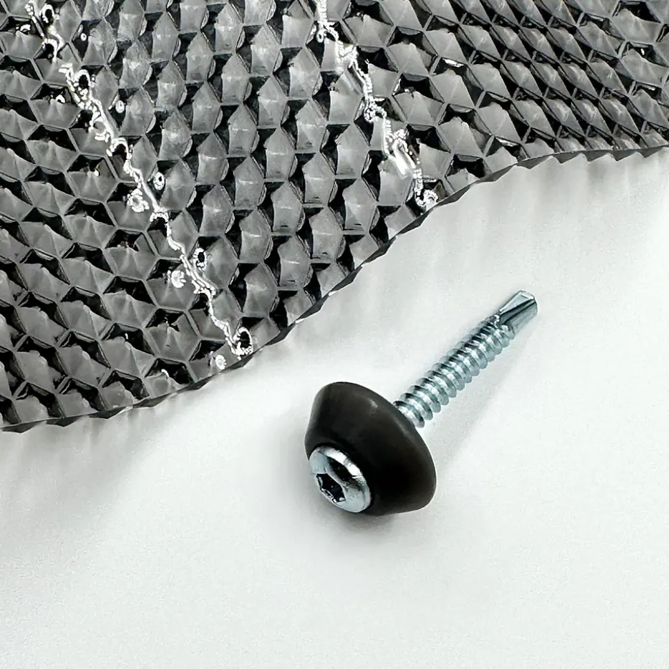 MK PC DIAMONDS vis galvanisées M5 x 40 mm pour métal avec rondelle d'étanchéité grise, pour revêtement en polycarbonate, 50 pièces
