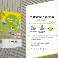 Mortier - colle déformable pour carrelage (C2 et S1) WEBERCOL FLEX ECO - Sac de 25 Kg - GRIS