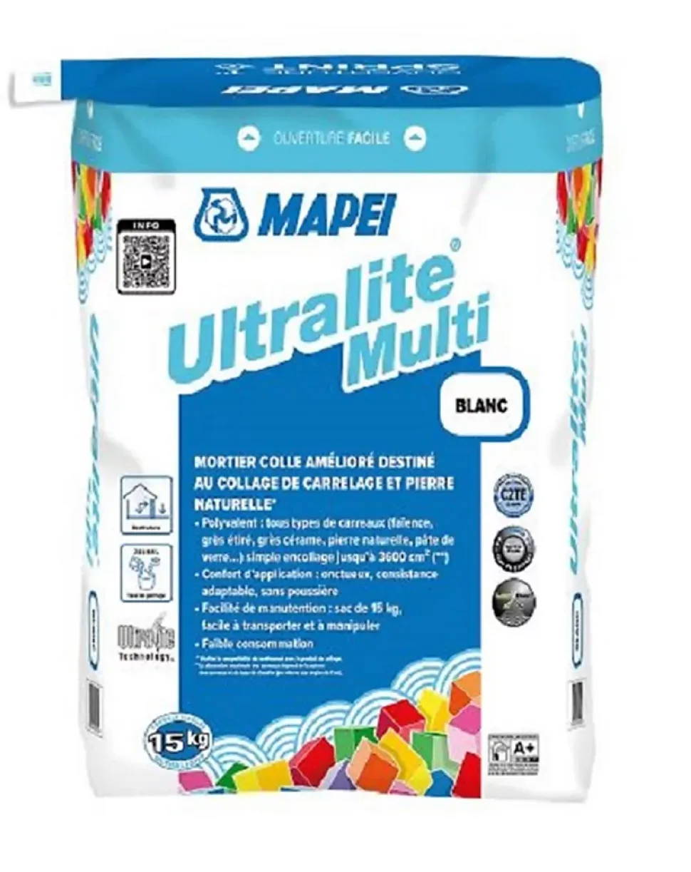 Mortier colle ULTRALITE MULTI - Gris - sac de 15kg