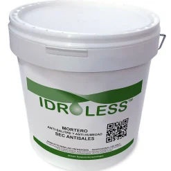Mortier sec anti-sel (20 kg). Crée une couche isolante sur le mur qui empêche l'apparition de taches de sel causées par l'humidité