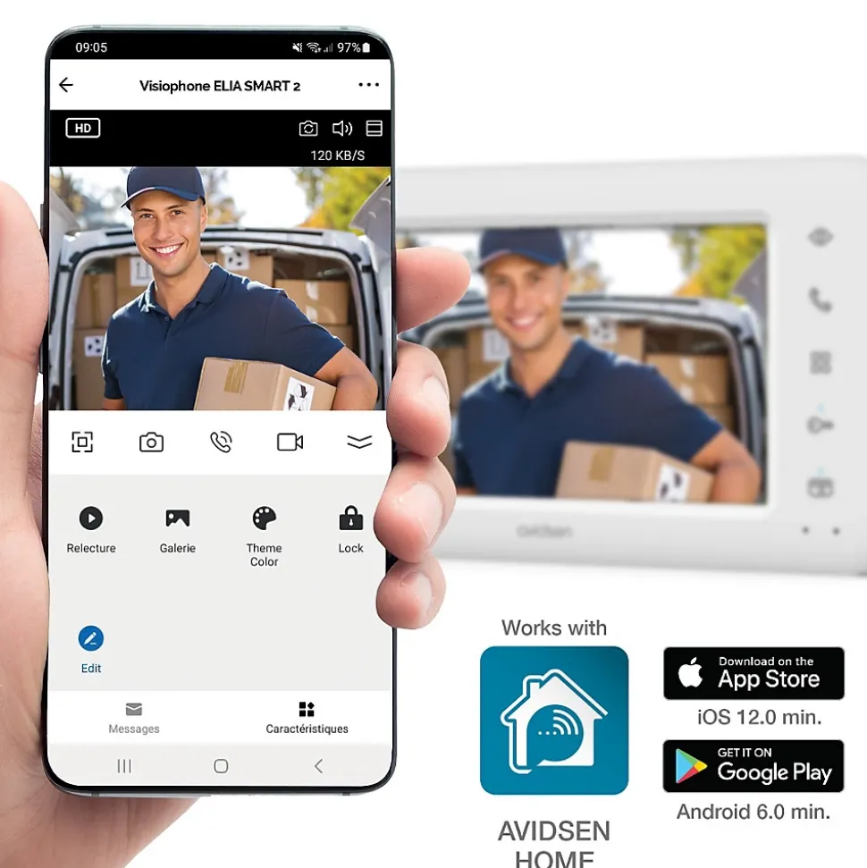 Motorisation et visiophone connecté pour portail coulissant de 4 m
