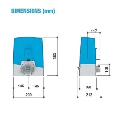 Motorisation Kit Came BXV 24V pour portails coulissants (8K01MS-003)