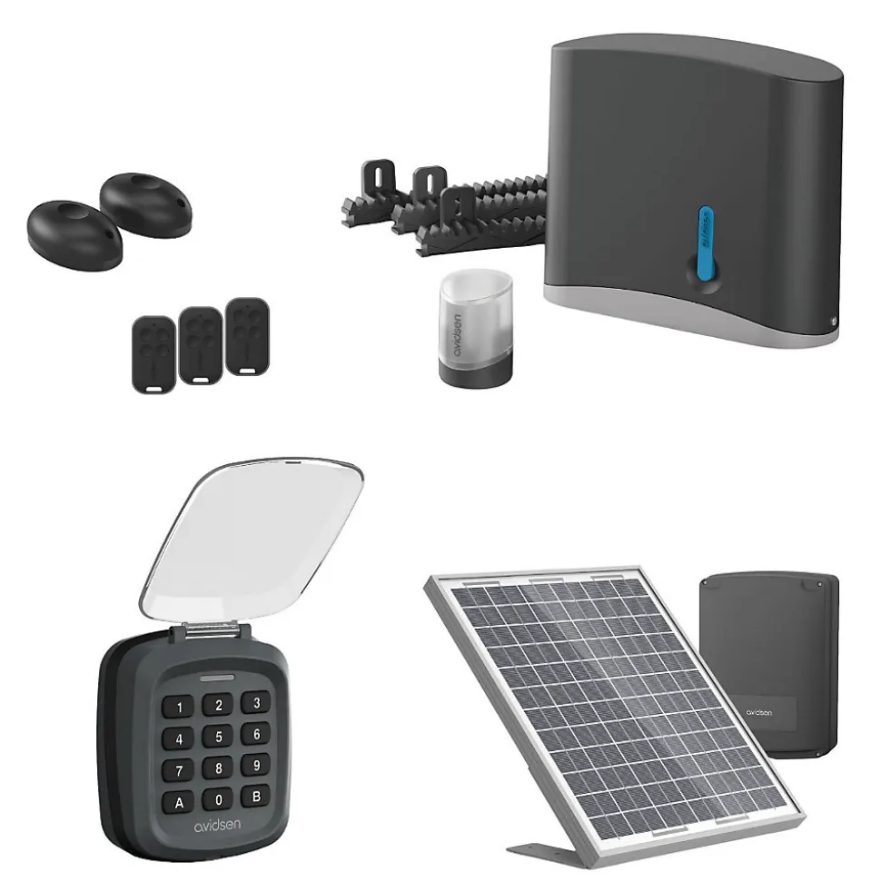 Motorisation solaire Avidsen Zenia SE avec digicode pour portail coulissant