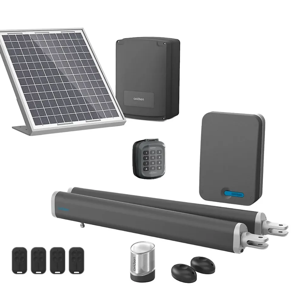 Motorisation solaire à vérins Avidsen Teha SE avec digicode pour portail battant