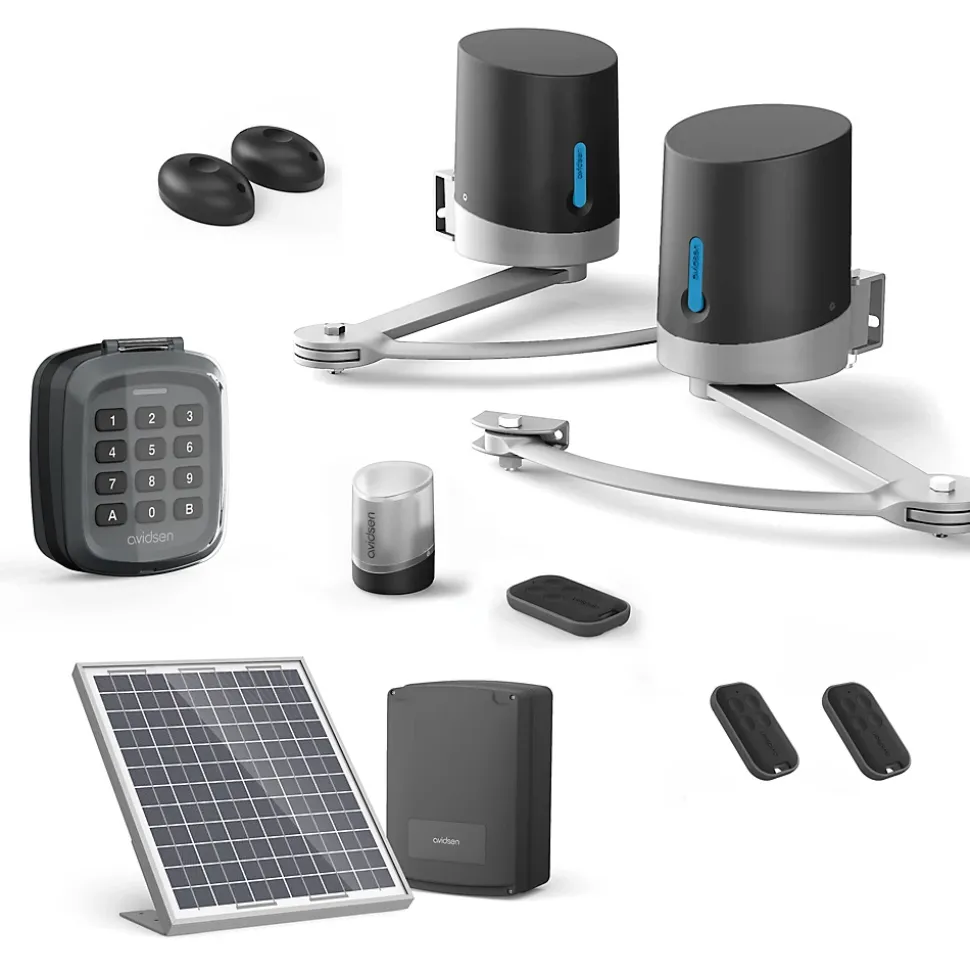Motorisation Solaire pour portail battants Avidsen ORANE SE+ Digicode + 2 télécommandes supplémentaires (3 en tout)