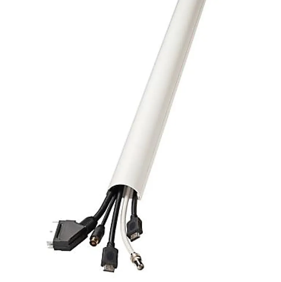Moulure décorative demi-circulaire D-Line 50x25 mm blanche 1,5 m