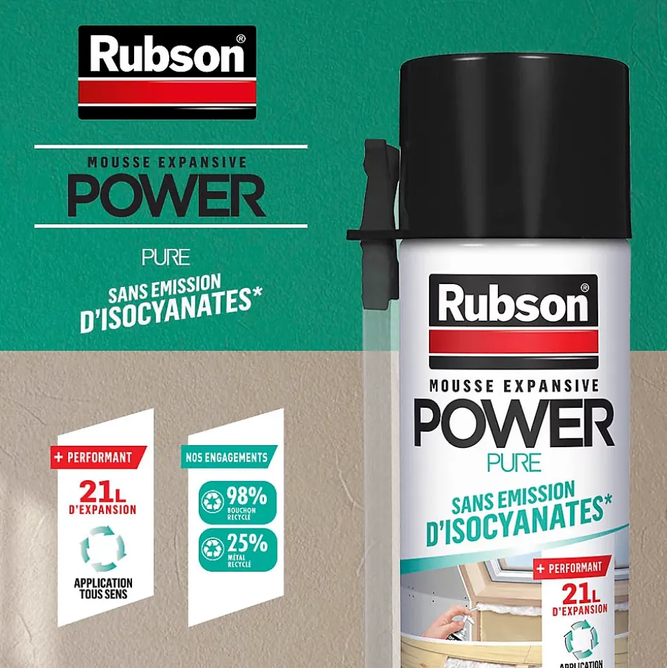 Mousse Expansive Rubson Power Pure Aérosol, 21L