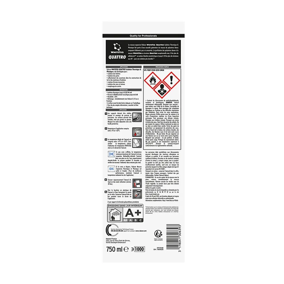 Mousse expansive Rubson Thermique & Phonique aérosol 750ml