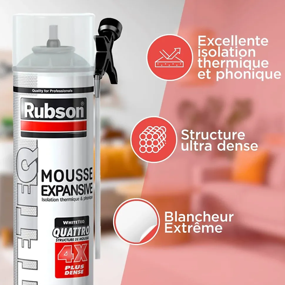 Mousse expansive Rubson Thermique & Phonique aérosol 750ml
