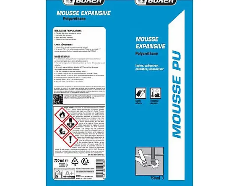 Mousse expansive universelle Boxer 750 ml