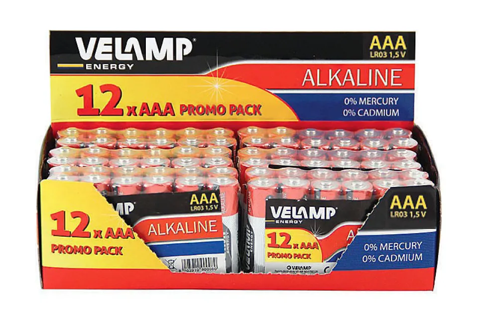 Mulitpack de 12 piles alcalines mini stilo LR03 AAA, 1,5V, longue durée