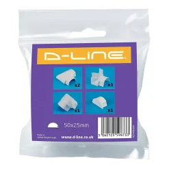 Multi-pack d'accessoires pour goulotte D-Line blanche 50 x 25 mm