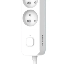 Multiprise 4 prises avec interrupteur blanc gris 2 m