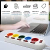 Multiprise 5 Prises FISHTEC Interrupteurs Câble 150 cm Stickers Couleurs