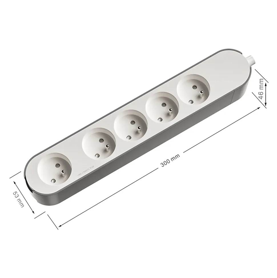 Multiprise 5 prises Jacobsen blanche à câbler