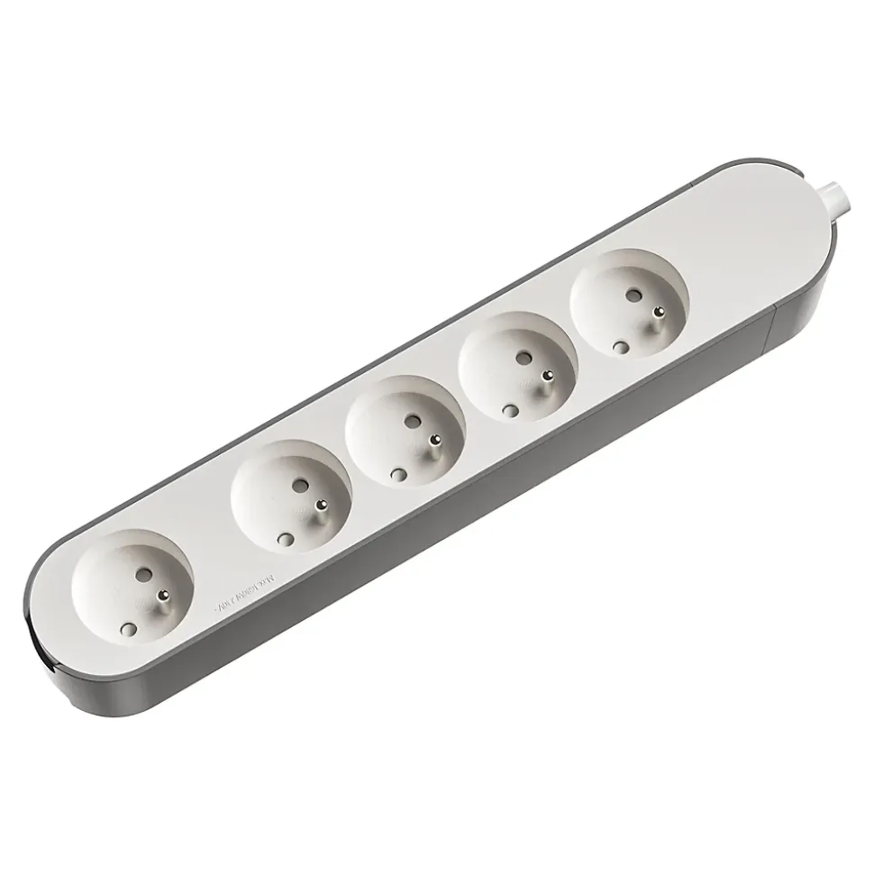 Multiprise 5 prises Jacobsen blanche à câbler