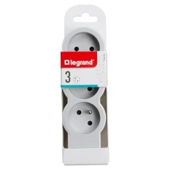 Multiprise 3 prises Legrand blanc et gris