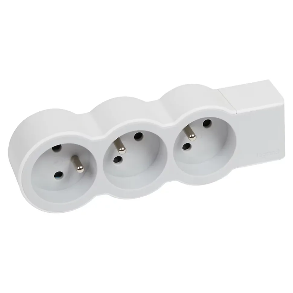 Multiprise 3 prises Legrand blanc et gris