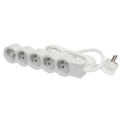 Multiprise 5 prises Legrand blanc et gris 3 m