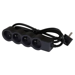 Multiprise 4 prises Legrand noir et gris 1.5 m
