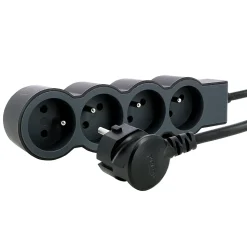 Multiprise 4 prises Legrand noir et gris 1.5 m
