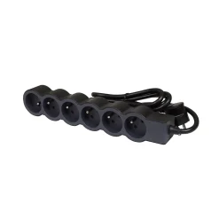 Multiprise 6 prises Legrand noir et gris 1.5 m
