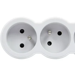Multiprise 3 prises Legrand blanc et gris 1.5 m