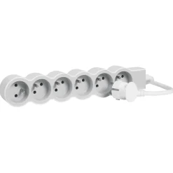 Multiprise 6 prises Legrand blanc et gris 3 m