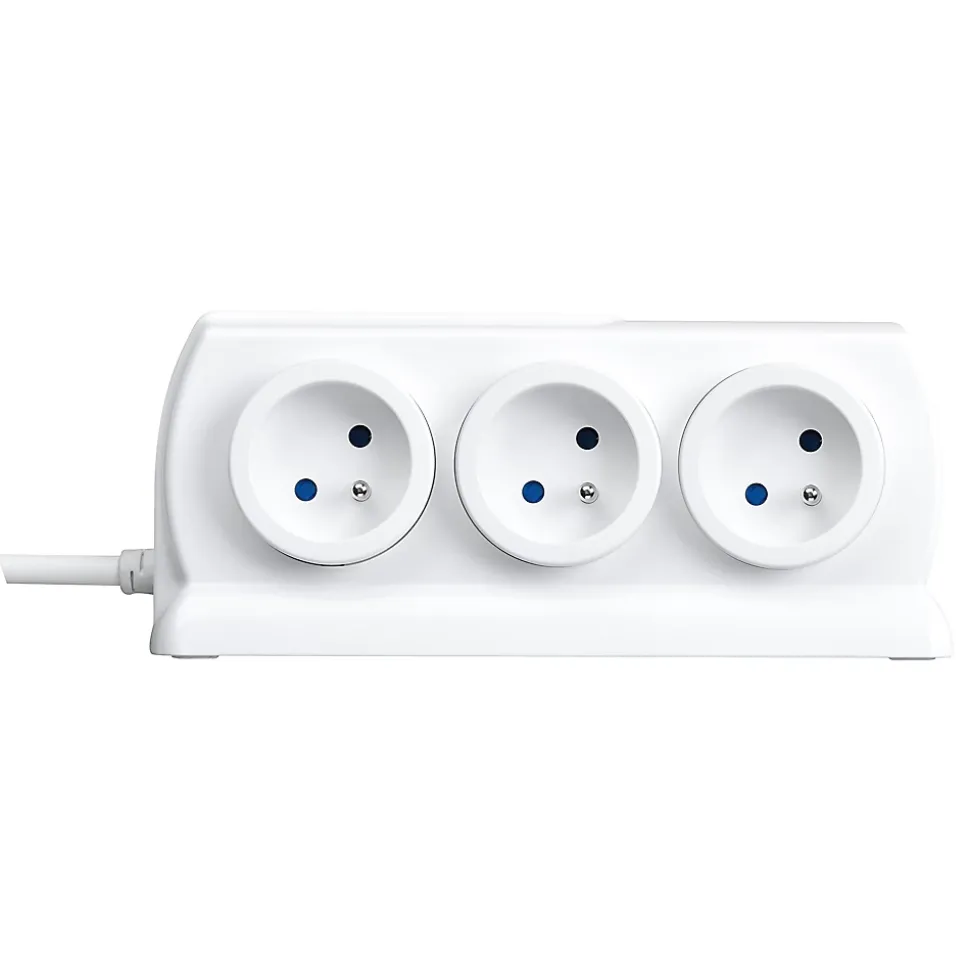 Multiprise 6 prises parafoudre USB 2m blanc