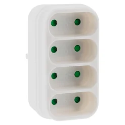Multiprise 4 prises pour façade 4x6A - Blanc - Zenitech