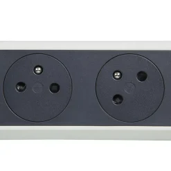Multiprise 3 prises rotative à fixer Legrand blanc et gris