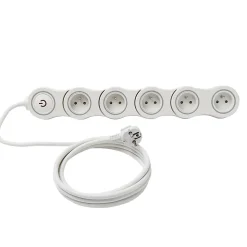 Multiprise avec interrupteur 5 prises Diall modulable 2m