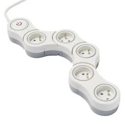 Multiprise avec interrupteur 5 prises Diall modulable 2m